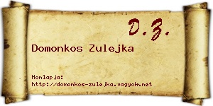 Domonkos Zulejka névjegykártya